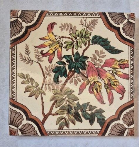 Antique tile floral design