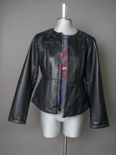 Zara collarless faux leather - collarless,