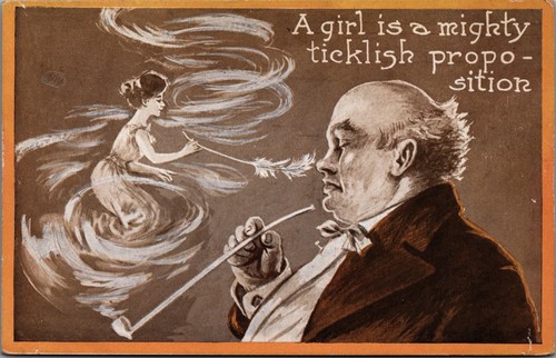 Humorous man pipe girl - pipe,