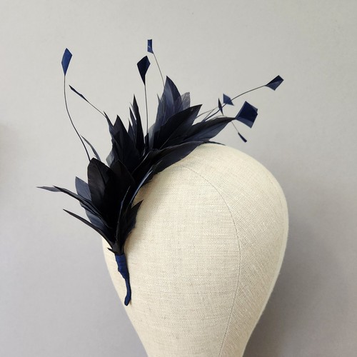 Dark navy feather headband - navy,