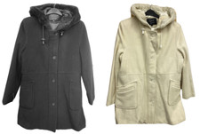 New Ladies 'Eliza Gray' Faux Fur Trim Hood Cashmere Wool Lined Coat *CLEARANCE*