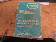 1973 TRIUMPH BONNEVILLE 750 TIGER TWINS OWNERS MANUAL HANDBOOK 2ND EDITION USA