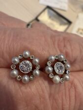 Diamond And Pearl Earrings