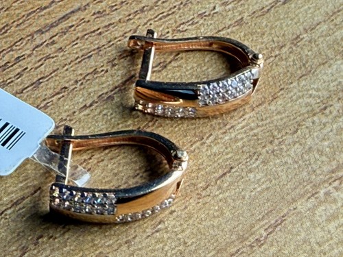 Solid 585 rose gold earrings - solid,