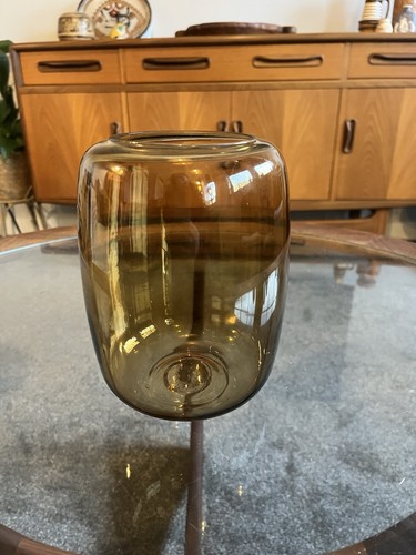 Vintage mustard yellow vase - yellow,