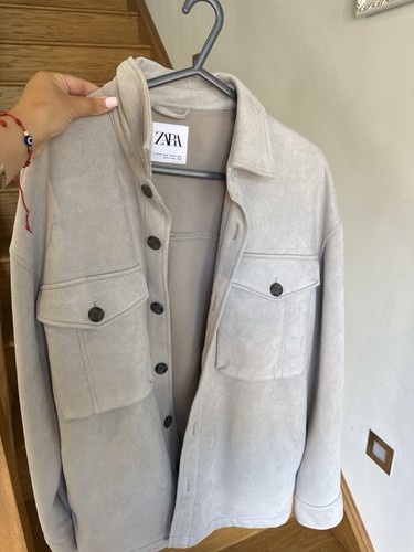 Zara men beige faux suede - beige,