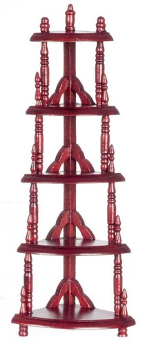 Dolls house mahogany corner - mahogany,