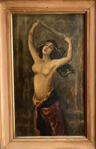 Antique oil painting art deco - antique,