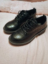 Girls Black Pep+Co Shoes Uk Size 3 Eur 36 Wednesday Style New With Tags 