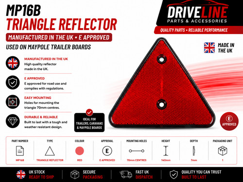 Mp16b triangle reflector - triangle, red