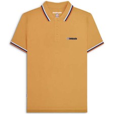 Lambretta Clothing Triple Tipped Polo Gold/White/Navy/Orange. SALE