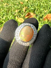 Ethiopian Opal Silver Men Ring