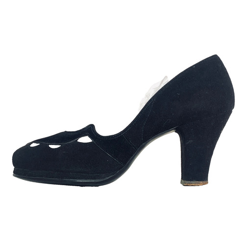 Vintage 1940s black - , suede
