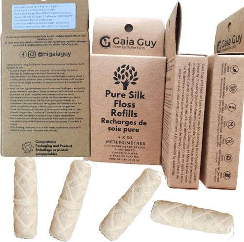 Natural silk dental floss - silk,