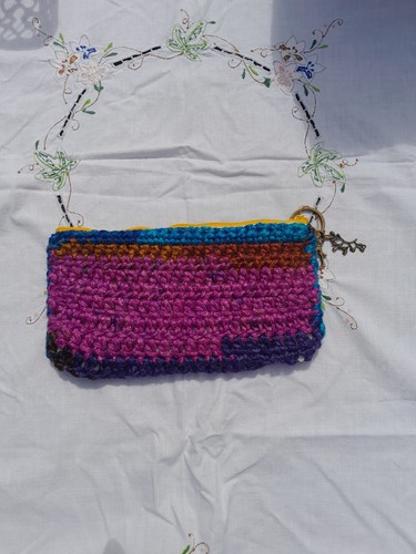 Hand made crochet clutch bag