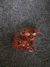 Vintage Lucite Orange Deer Clear Plastic Toy Figure Prize Translucent Fawn 70s