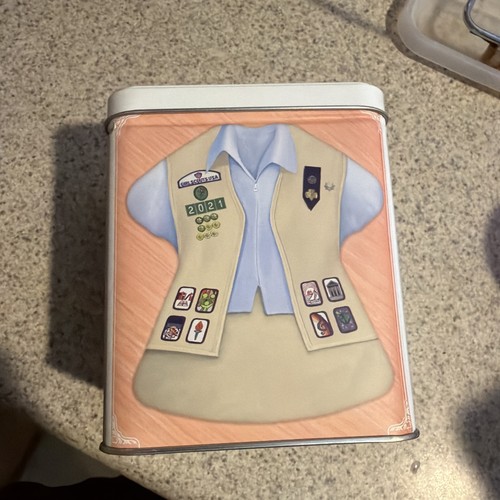 Girl scout brownie tin cookie - girl,