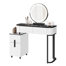 Dressing Table With 4 Drawers LED Mirror Set Makeup Desk Vanity Table Bedroom