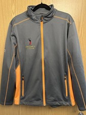 Sunderland of Scotland Full Zip Fleece Lined Golf Club Jacket L - Grey & Orange