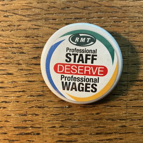 Tin trade union badge - union, rmt