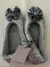 Ladies Sequin Slippers Size
