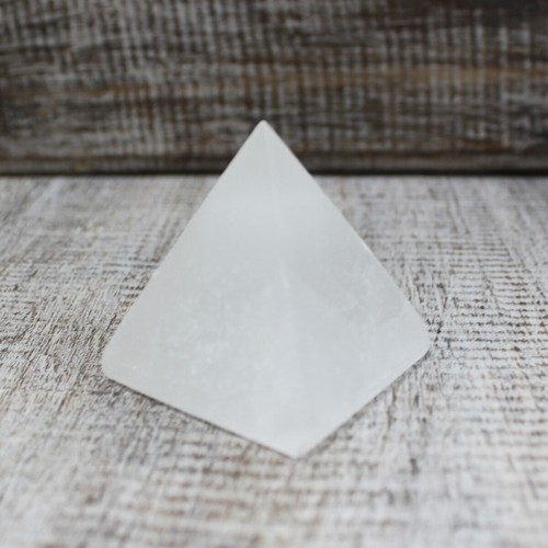 Small selenite healing pyramid - selenite,