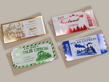 Personalised Golden Gift Ticket Foiled Voucher With Envelope