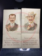 c.1890s Van Houten Cacao Advertising Trade Cards – Pair – French Text