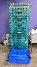 10x USED PLASTIC BAIL / BALE ARM TRAY / CRATE BOX 60-40-20CM STORAGE / REMOVALS