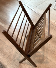 Lobeco Mid Century Modern Folding Wooden Magazine Rack Romania MCM Vintage
