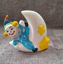 Vintage Woolbro.Clown on Moon-Piggy Bank .Colourful Porcelain Money Box.12cm