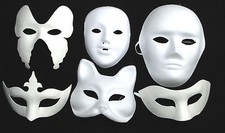 WHITE MASK PLAIN MASKS Masquerade Halloween Party Fancy Dress