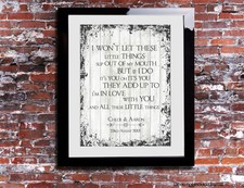 One Direction All The Little Things Lyrics Print Song Personalised Canvas