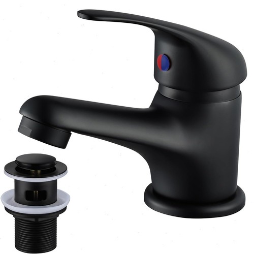 Black basin mixer tap bathroom - mixer,