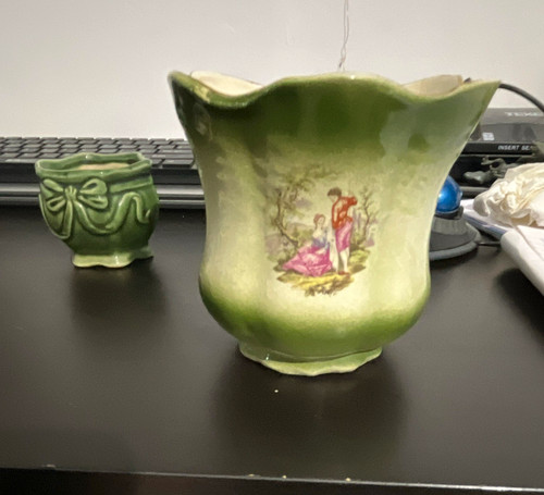 Antique green ceramic - green,
