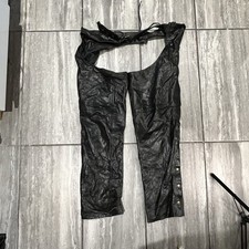 Men’s Screamin’ Eagle Black Leather Biker Chaps XL