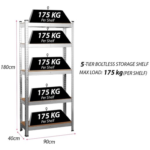 Tier metal shelf storage - metal,