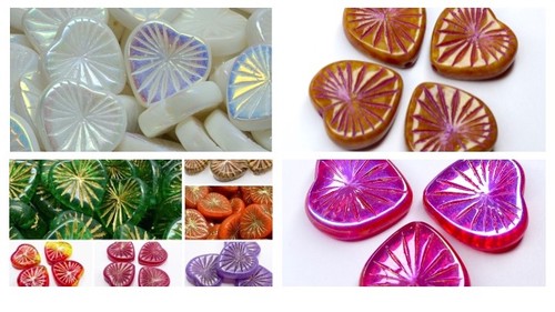 18mm large czech glass heart - large,