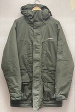 Berghaus Fourstones Parka Mens L 25”P2P Insulated AQ2 Waterproof Coat Green