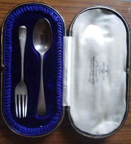 Silver christening spoon and - spoon,