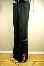 New Traditional Gorgeous Black Chinese Oriental Flares Embroidery Trousers Pants