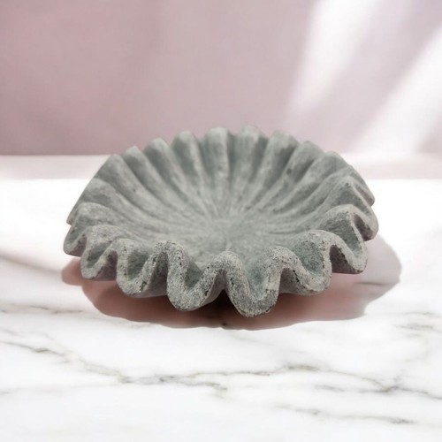 Grey marble bowl - marble, sandstone