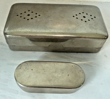 2 Stainless Steel  Soap Dishes Shaving Items ??