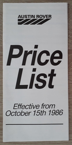 Austin rover price list - price,