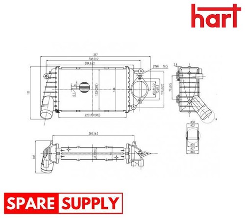 Charge air cooler for - cooler, lupo