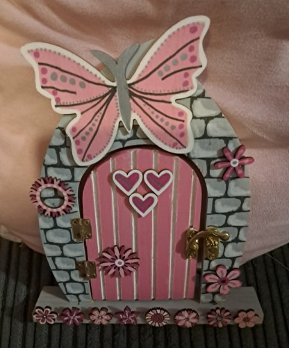 Handpainted wooden fairy door - fairy,
