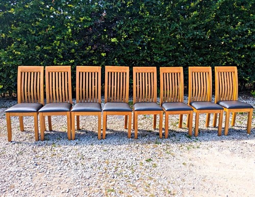 Set oak dining chairs - of,