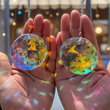 2pcs Round Crystal Sun Catcher
