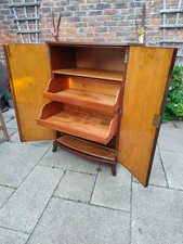 Vintage Mid-Century Gentlemens Valet Lockable Bedroom Cabinet Drawers Shoe Rack