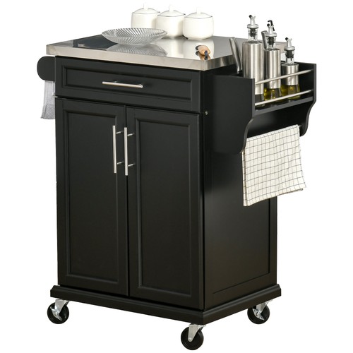 Homcom rolling kitchen cart - rolling,